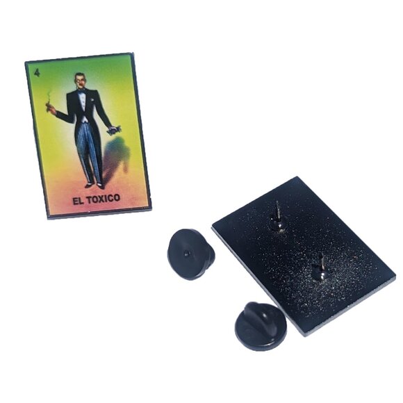 El Toxico Pin Loteria Pin For Caps Clothing Enamel Badge Polaca Mexican Game Pin - Picture 1 of 5